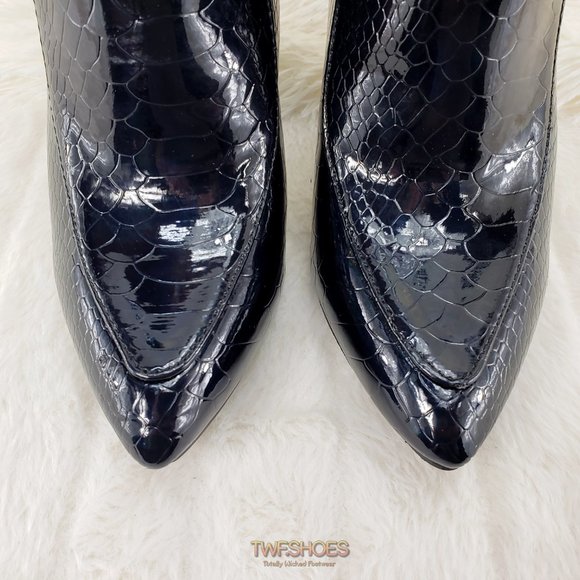 Vibes Black Hologram Modern 4" Cone Heel Ankle boots Restocked - Picture 12 of 16